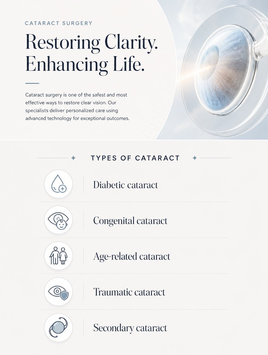 Cataract symptoms, types and premium IOL lens family at EYEONCE Eye Clinic Seoul — panel 5