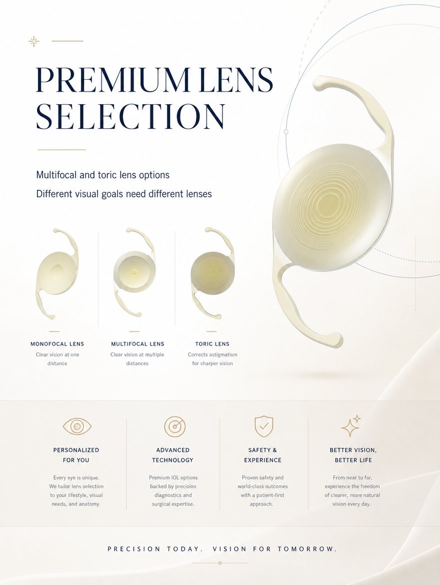 Cataract symptoms, types and premium IOL lens family at EYEONCE Eye Clinic Seoul — panel 6