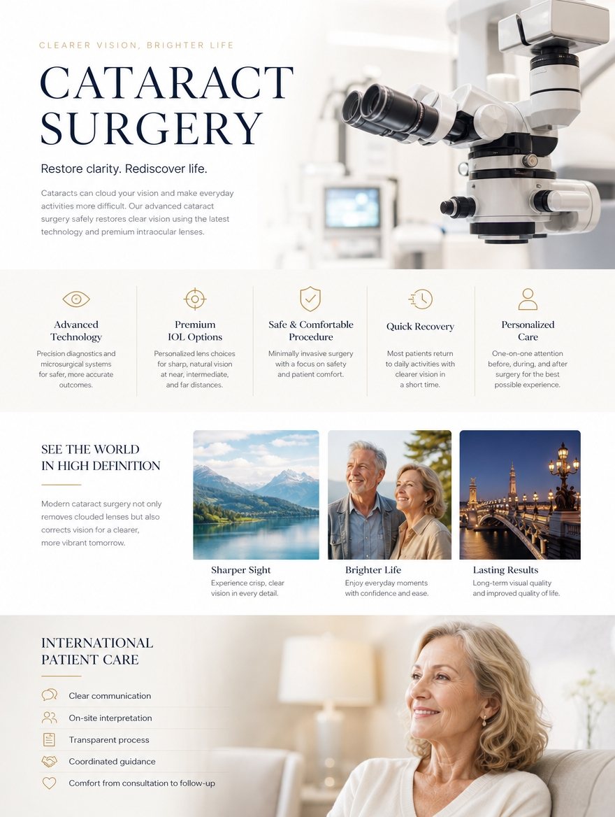 Cataract outcomes, international patient care and IOL lens selection matrix at EYEONCE Eye Clinic Seoul — panel 13
