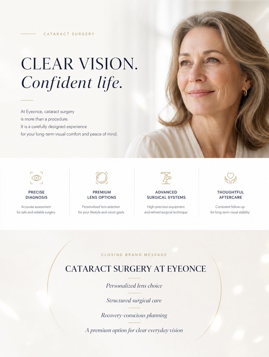 Cataract outcomes, international patient care and IOL lens selection matrix at EYEONCE Eye Clinic Seoul — panel 14