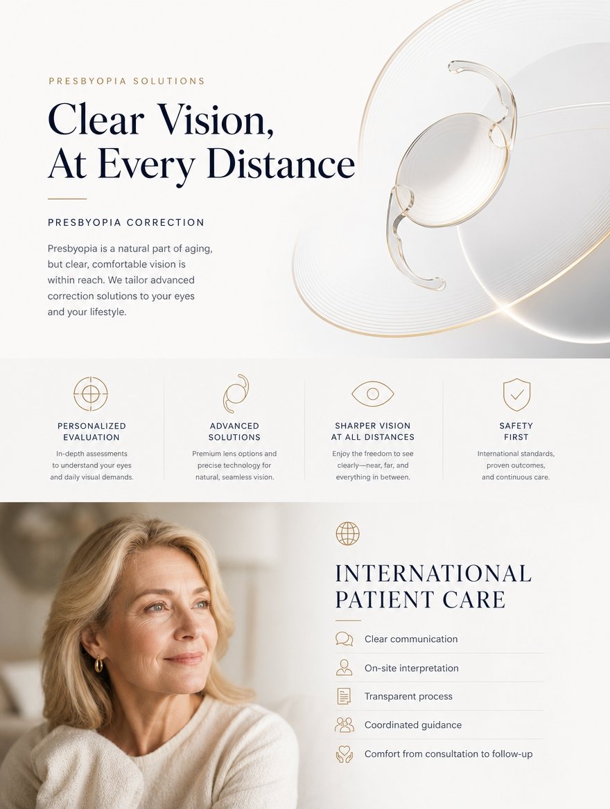 Presbyopia care process, patient Q&A and international patient care at EYEONCE Eye Clinic Seoul — panel 13