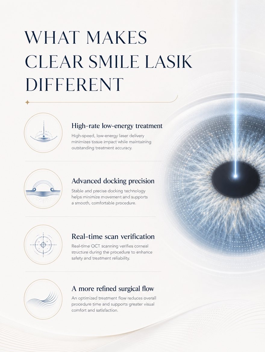 How Clear SMILE LASIK works — lenticule creation and small-incision extraction at EYEONCE Eye Clinic Seoul — panel 5